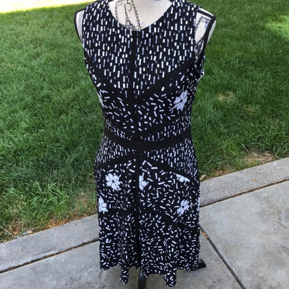 Taylor Black & White Fitted Dress Sz 6
